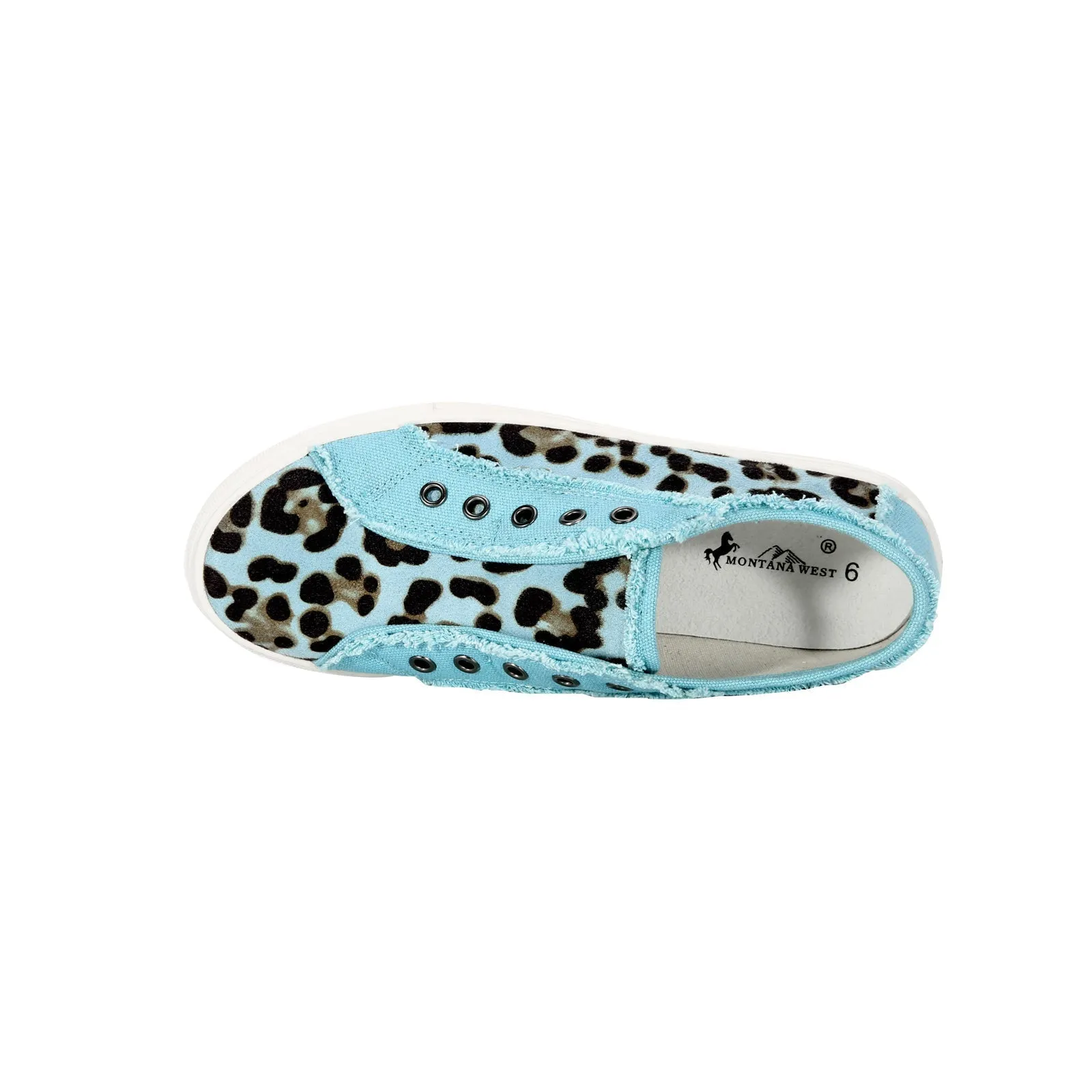 Montana West Leopard Hair-On Canvas Shoes