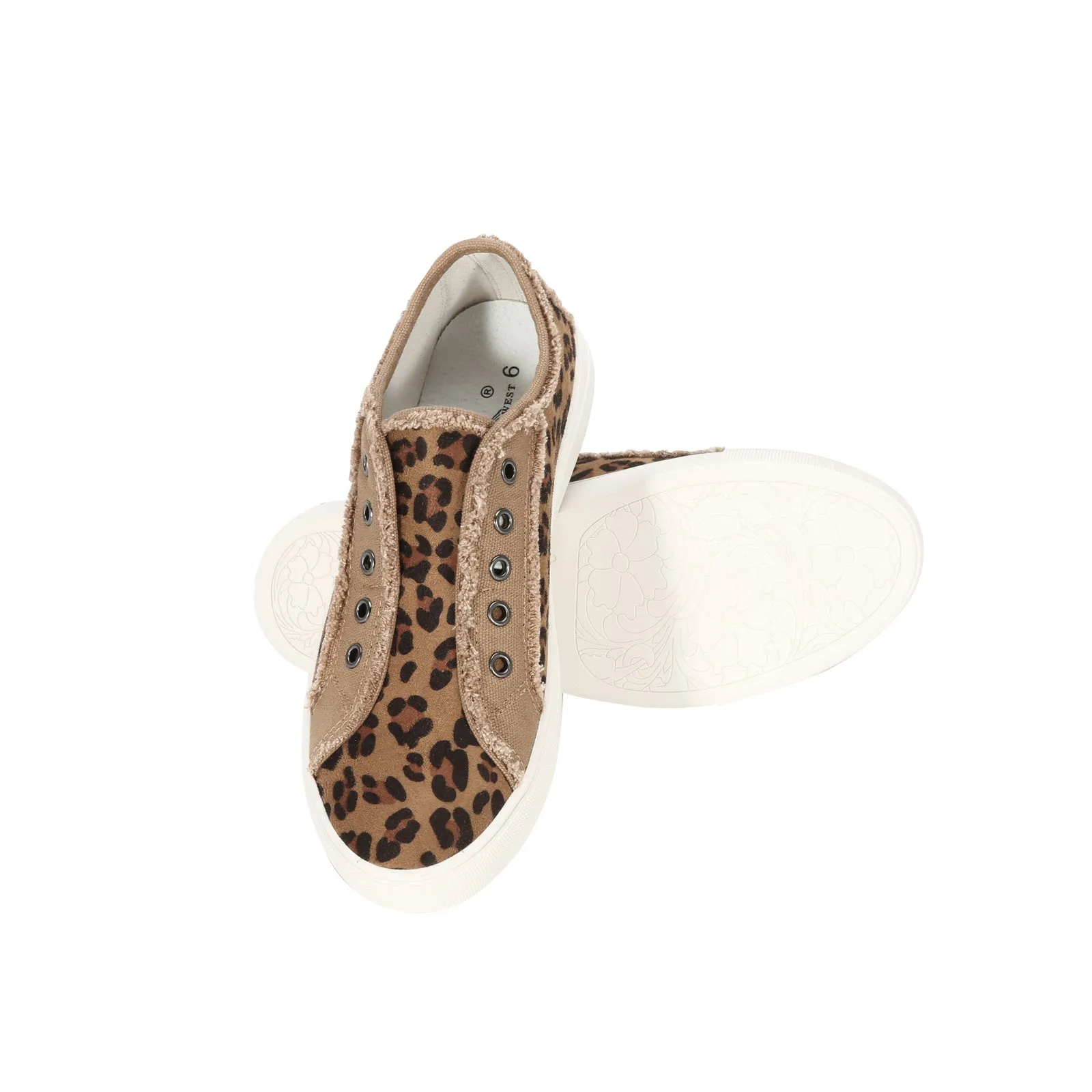 Montana West Leopard Hair-On Canvas Shoes