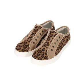 Montana West Leopard Hair-On Canvas Shoes