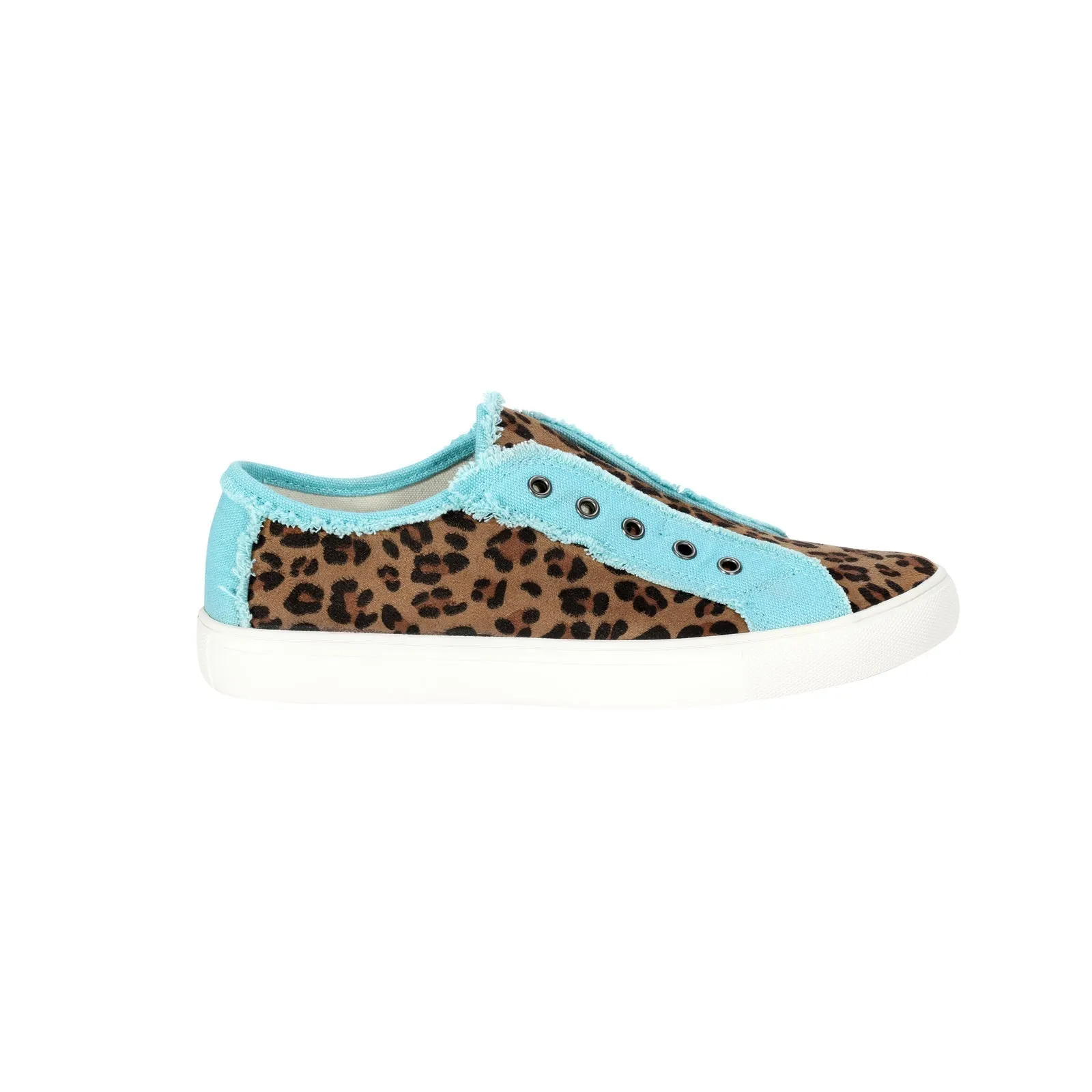 Montana West Leopard Hair-On Canvas Shoes