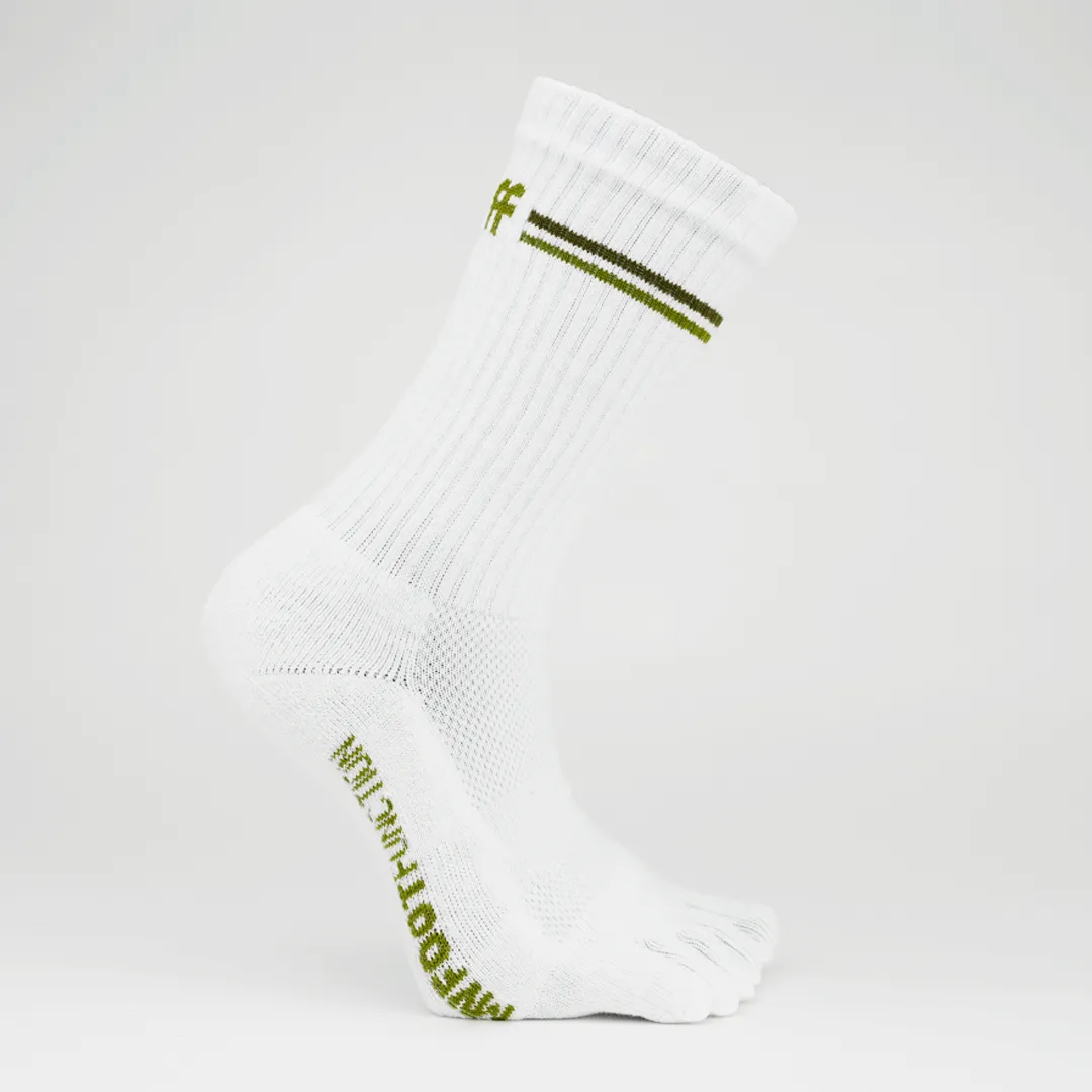 My Foot Function Tåsokker - Crew Length - White & Green