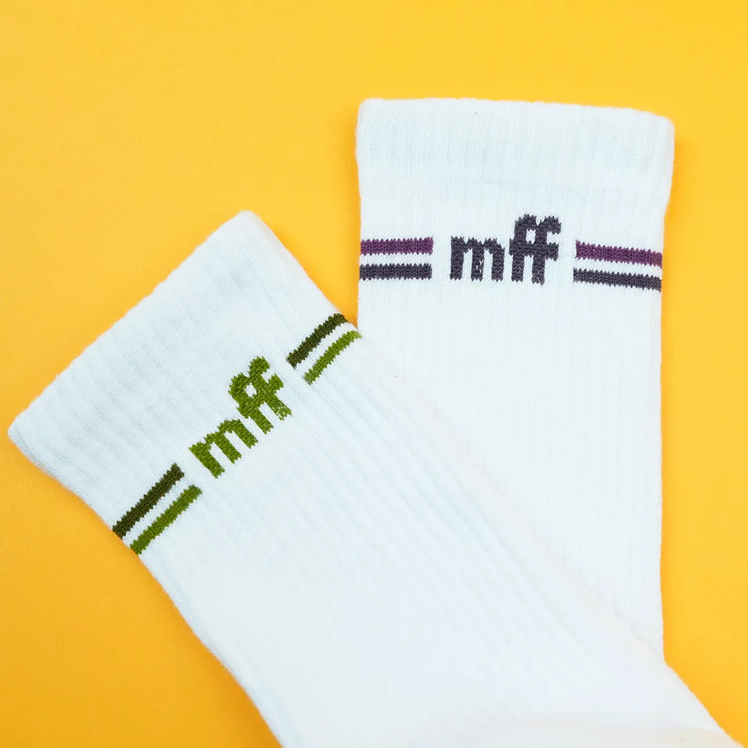 My Foot Function Tåsokker - Crew Length - White & Green