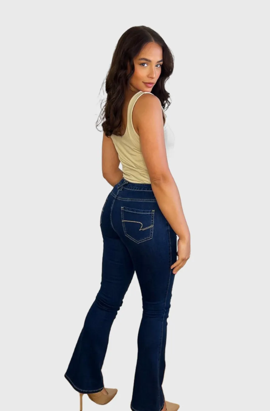 Navy Flared Leg Jeans