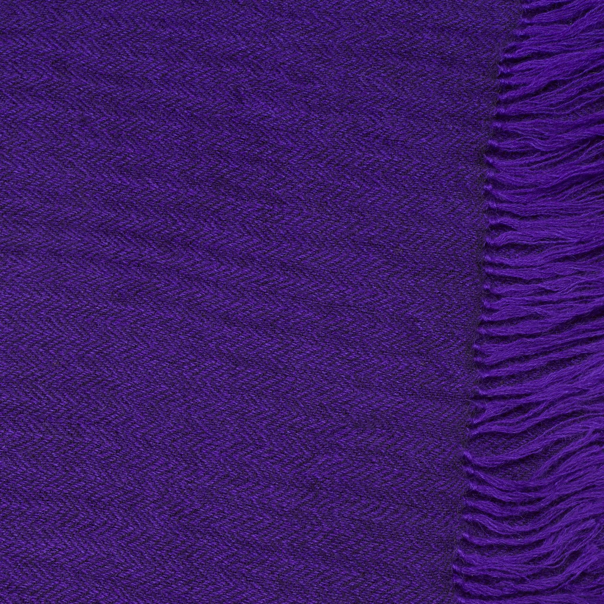 Norlha Prince Herringbone Yak Khullu Shawl in Plum