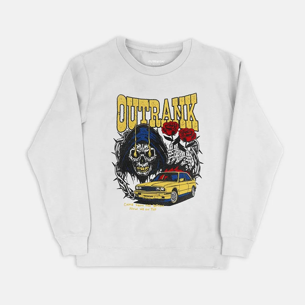 Now We On Top Crewneck Fleece White