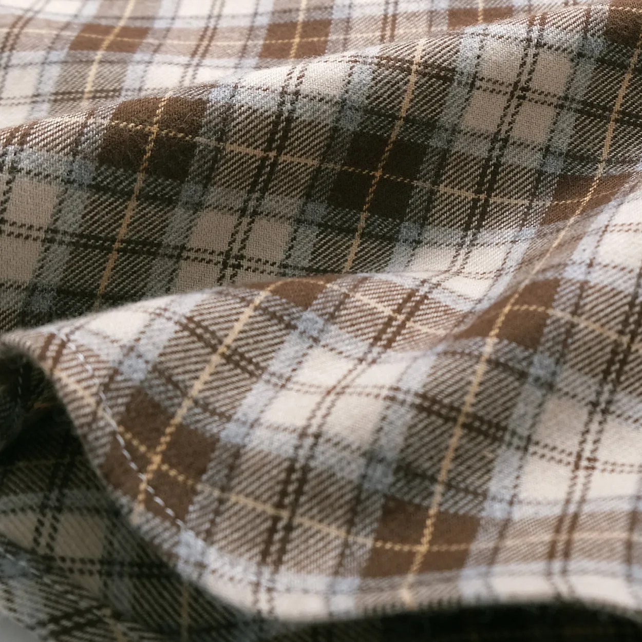 Olive Plaid Flannel Shirt