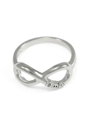 Omega Phi Alpha Sterling Silver Infinity Ring