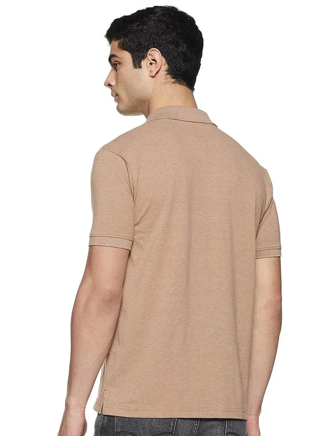 ONN Men's Cotton Polo T-Shirt (Pack of 2) in Solid Black Melange-Camel colours