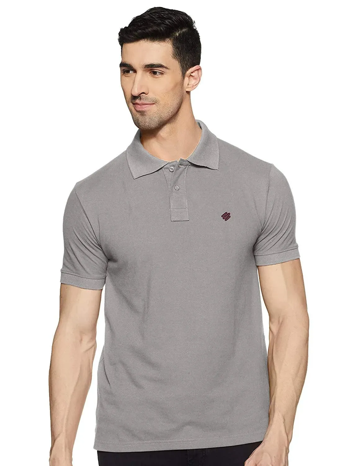 ONN Men's Cotton Polo T-Shirt (Pack of 2) in Solid Bright Blue-Grey Mellange colours