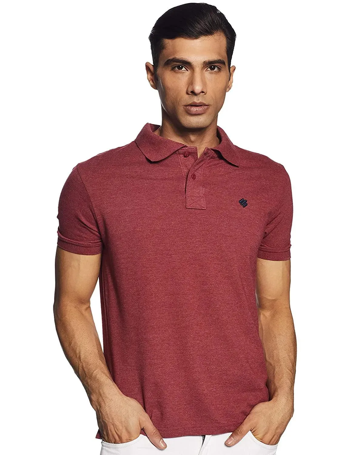 ONN Men's Cotton Polo T-Shirt (Pack of 2) in Solid Bright Blue-Wine colours