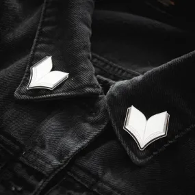 Open Book Collar Pins by Ectogasm