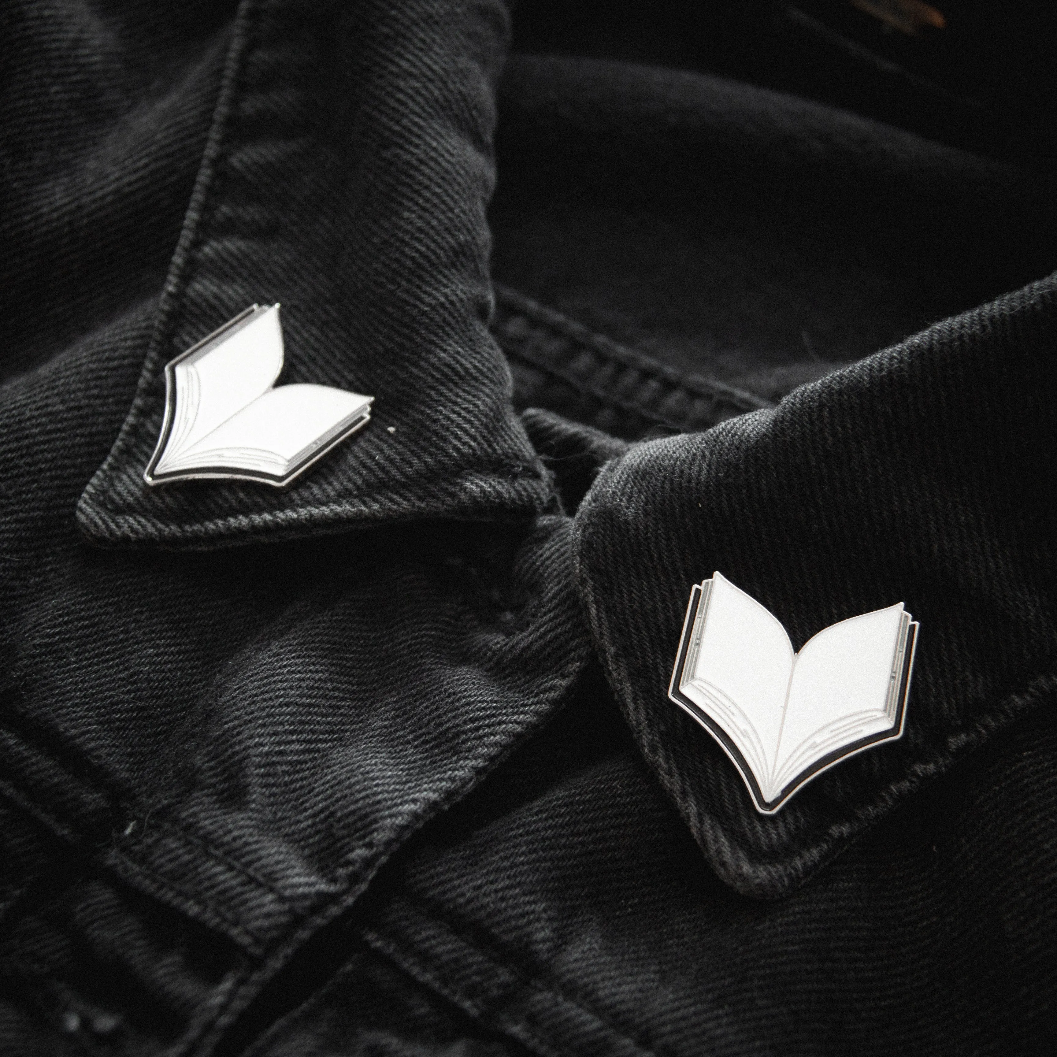 Open Book Collar Pins by Ectogasm