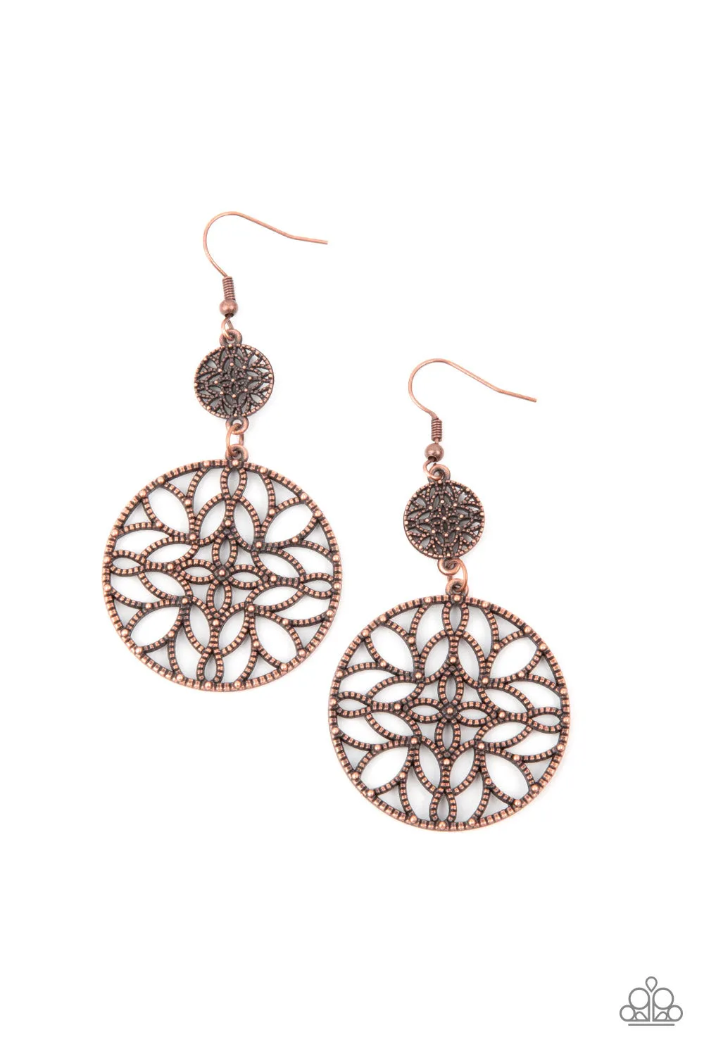 Paparazzi Earring ~ Mandala Eden - Copper