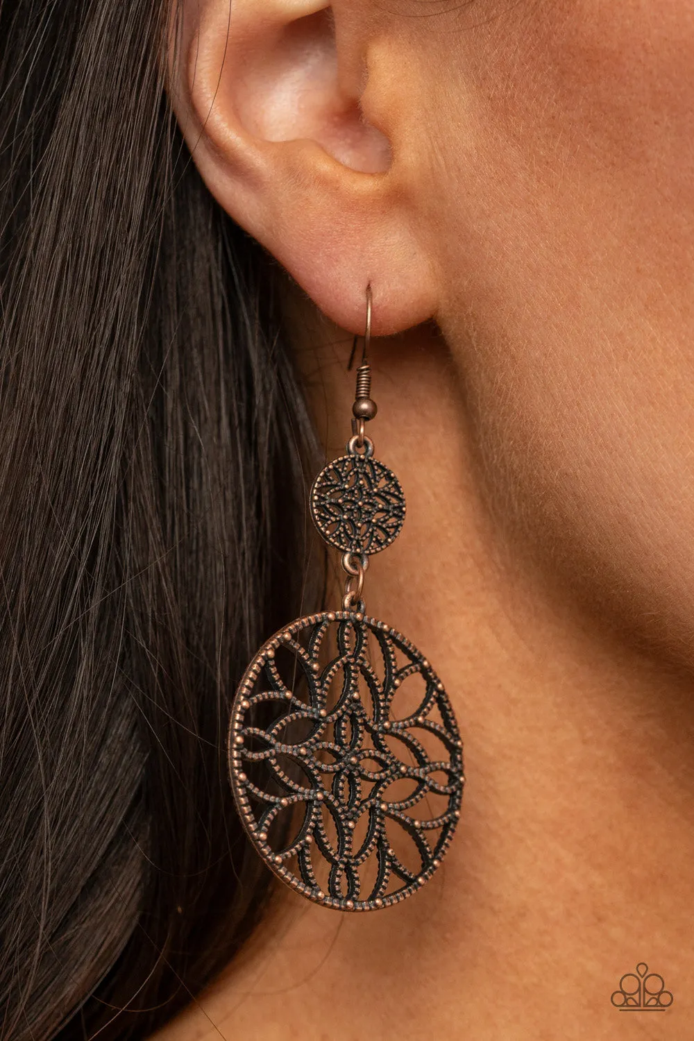 Paparazzi Earring ~ Mandala Eden - Copper