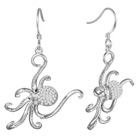 Pavé Octopus Earrings