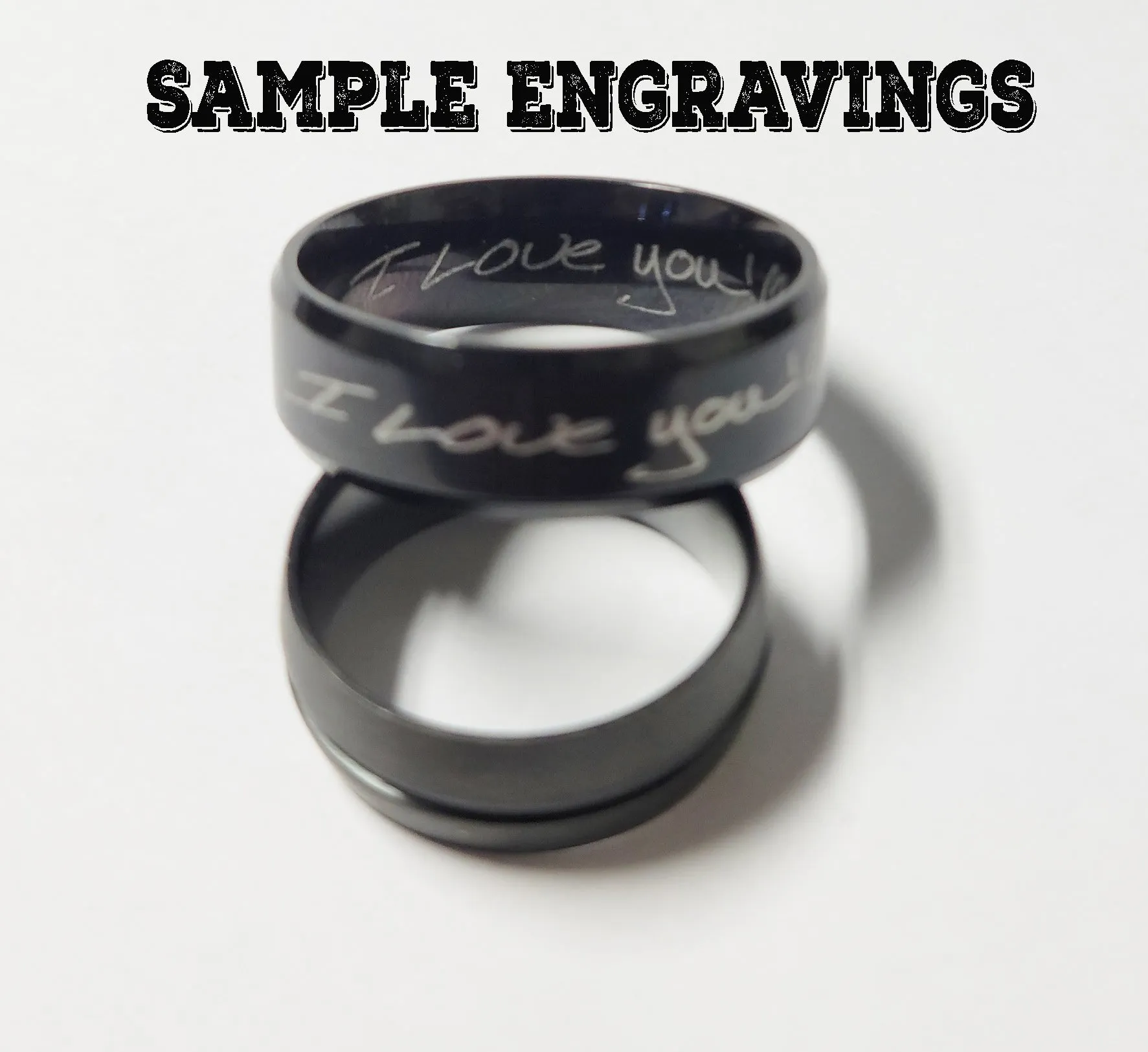 Personalized Men's Tungsten Promise Ring With IMI Meteorite Inlay - Engraved Ring