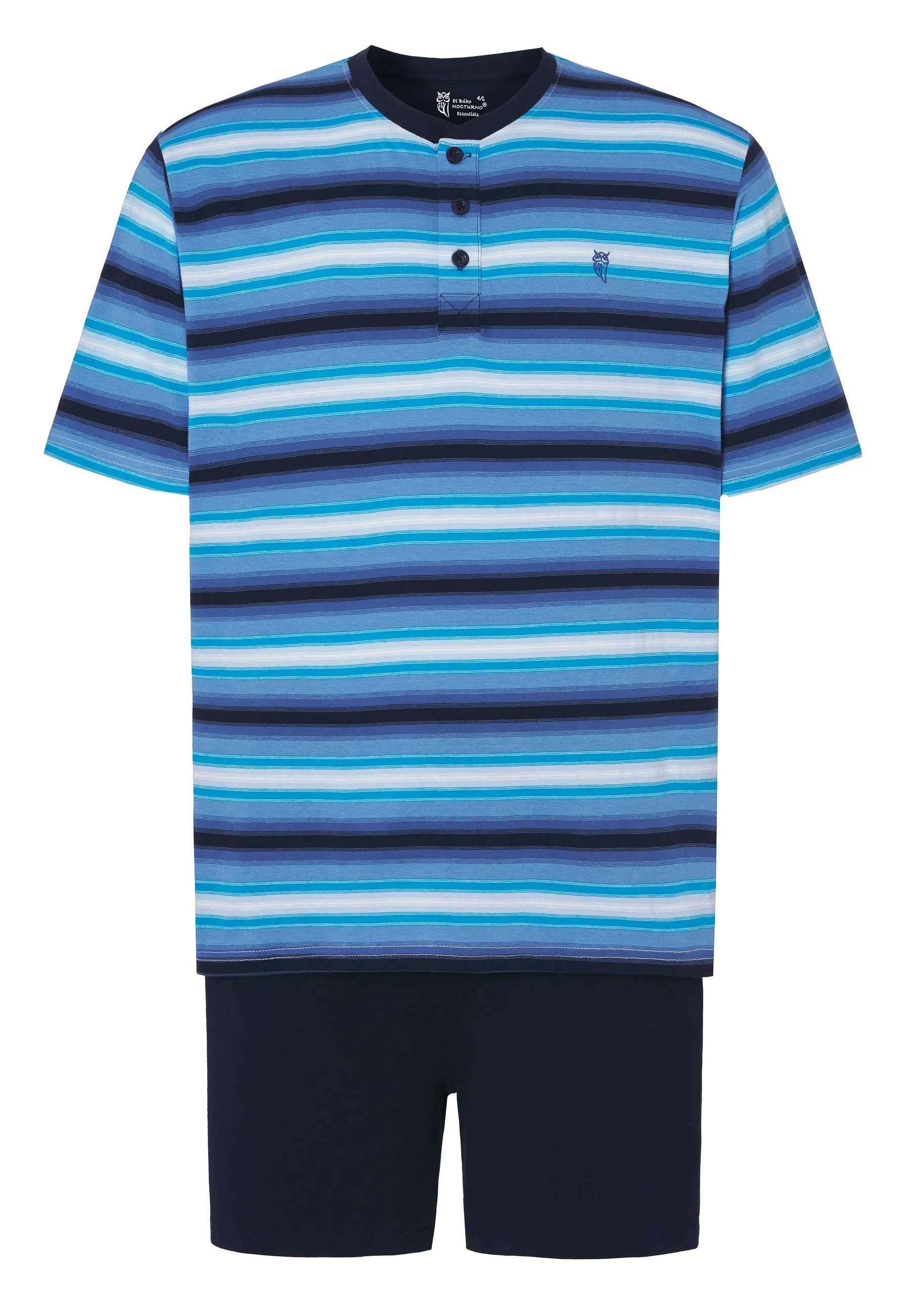 Pijama Hombre Corto Tapeta Punto Rayas - Azul 3036_33