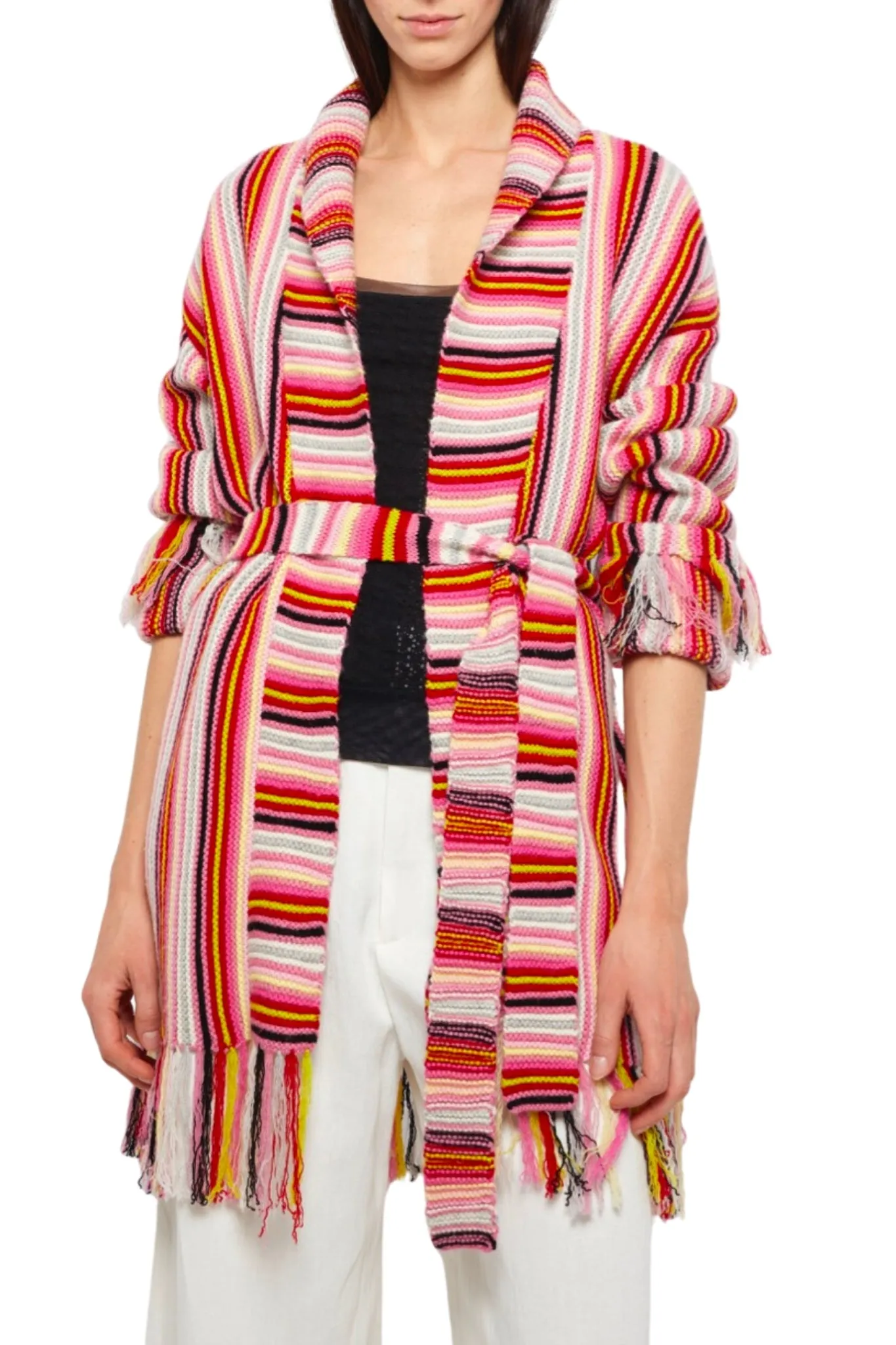 Prabal Gurung Fringe Shawl Collar Cardigan