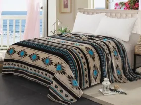 Queen Size Bed Blanket with Southwest Design