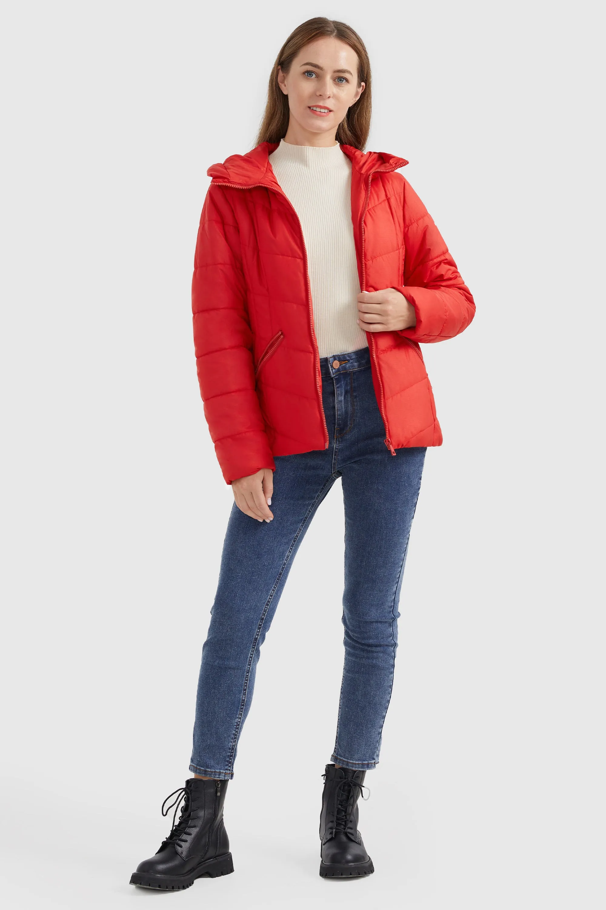 Quilted Puffer Jacket with Hood