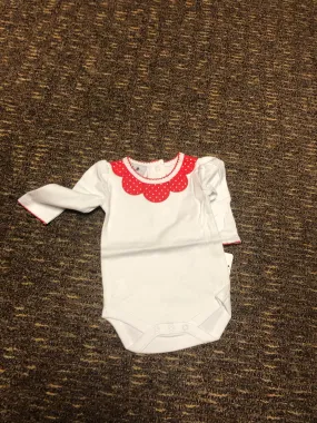 Red Applique Long Sleeve One Piece - 0-6 Month