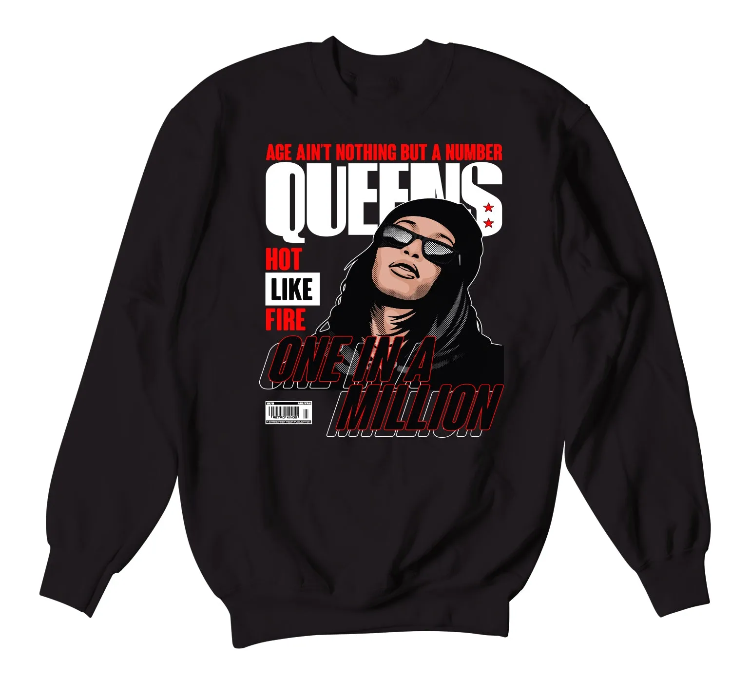 Retro 12 Reverse Flu Sweater - Queens - Black