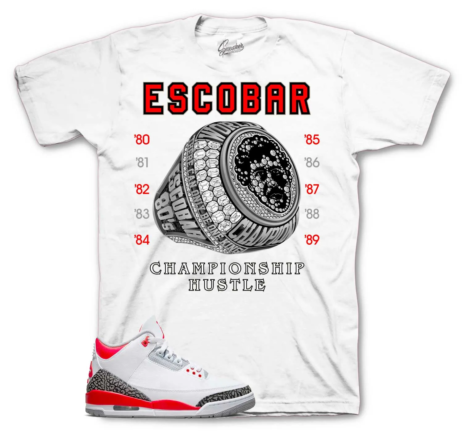 Retro 3 Fire Red Champ Hustle Shirt