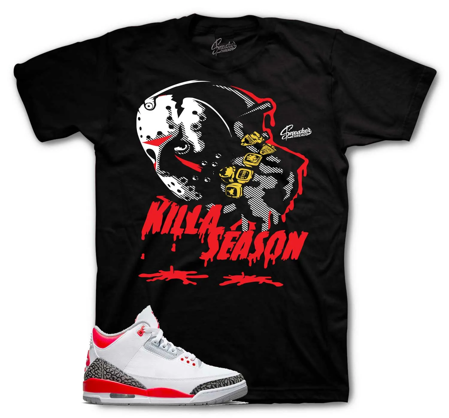 Retro 3 Fire Red  Killa Season Shirt