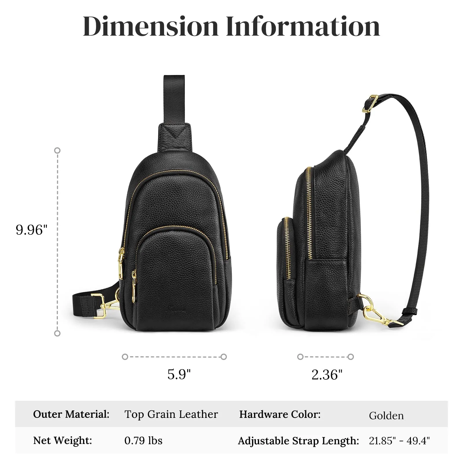 RFID Blocking Leather Sling Chest Bags Gifts For Women