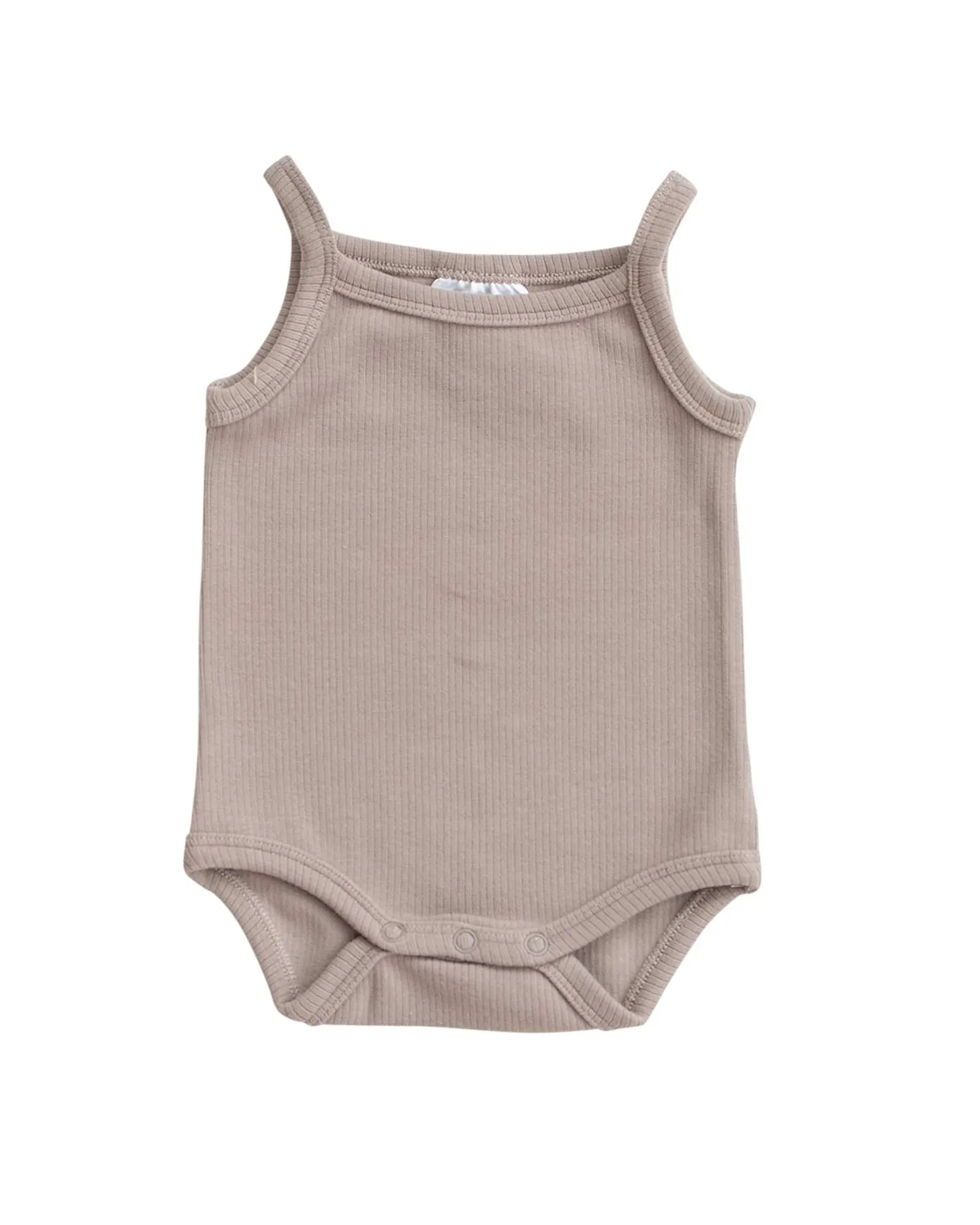 Ribbed Tank Bodysuit – Taupe