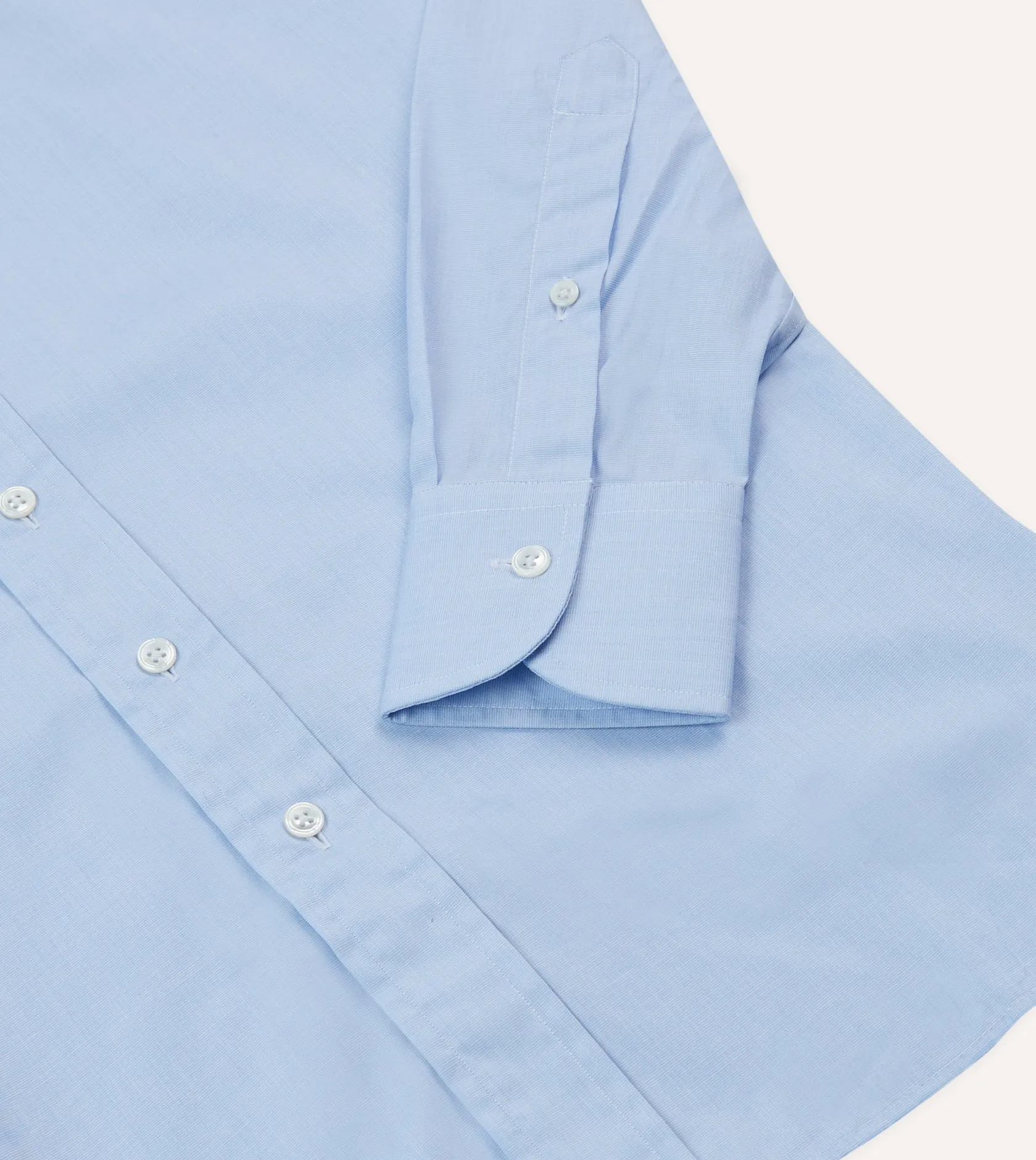 Sky Blue Cotton Spread Collar End-on-End Poplin Shirt