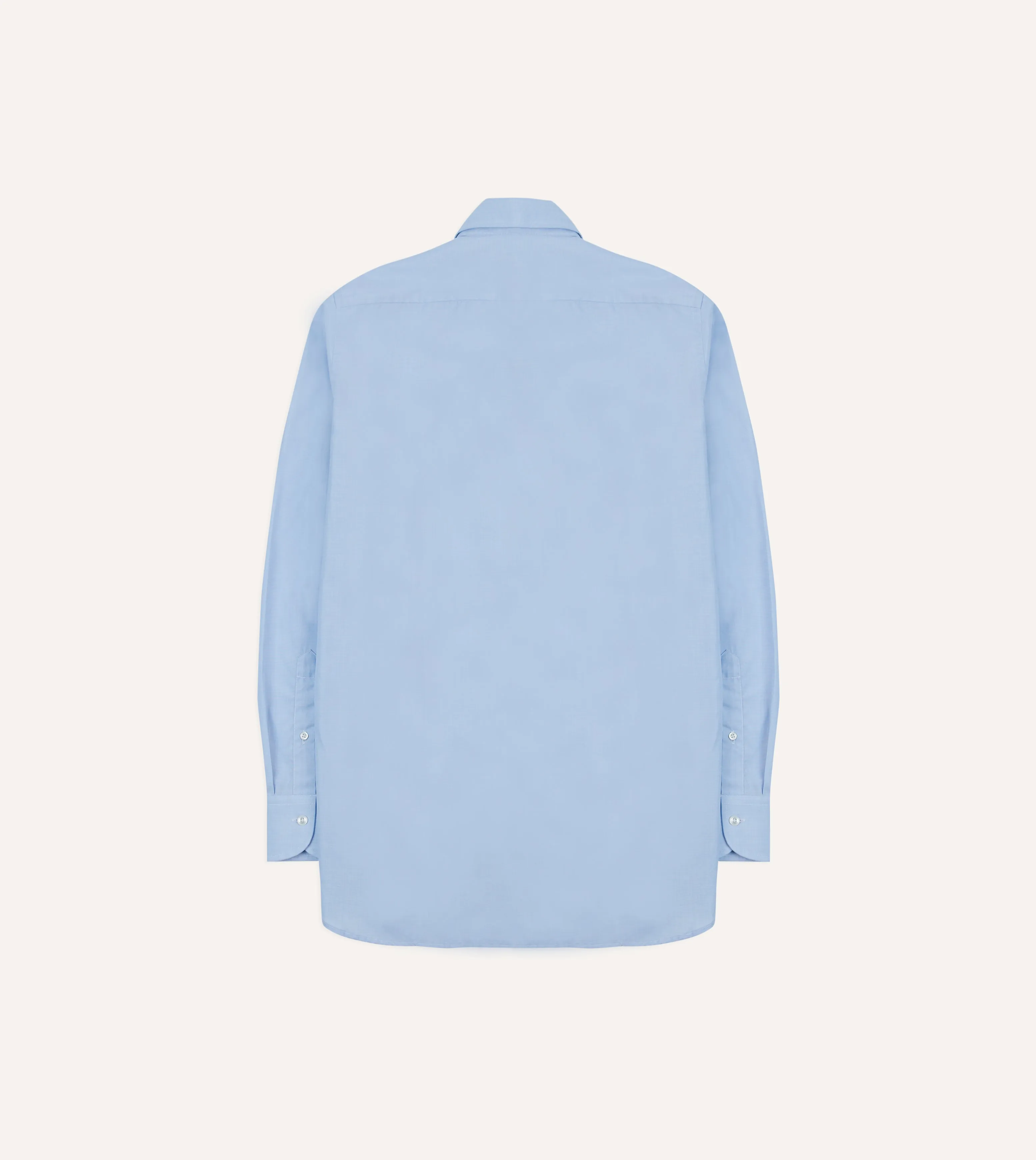 Sky Blue Cotton Spread Collar End-on-End Poplin Shirt