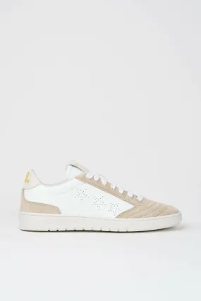 Sneakers uomo Wembley in pelle bianca e camoscio beige