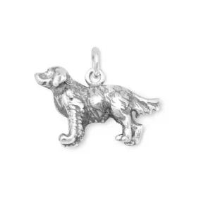 Sterling Silver Standing Golden Retriever Charm