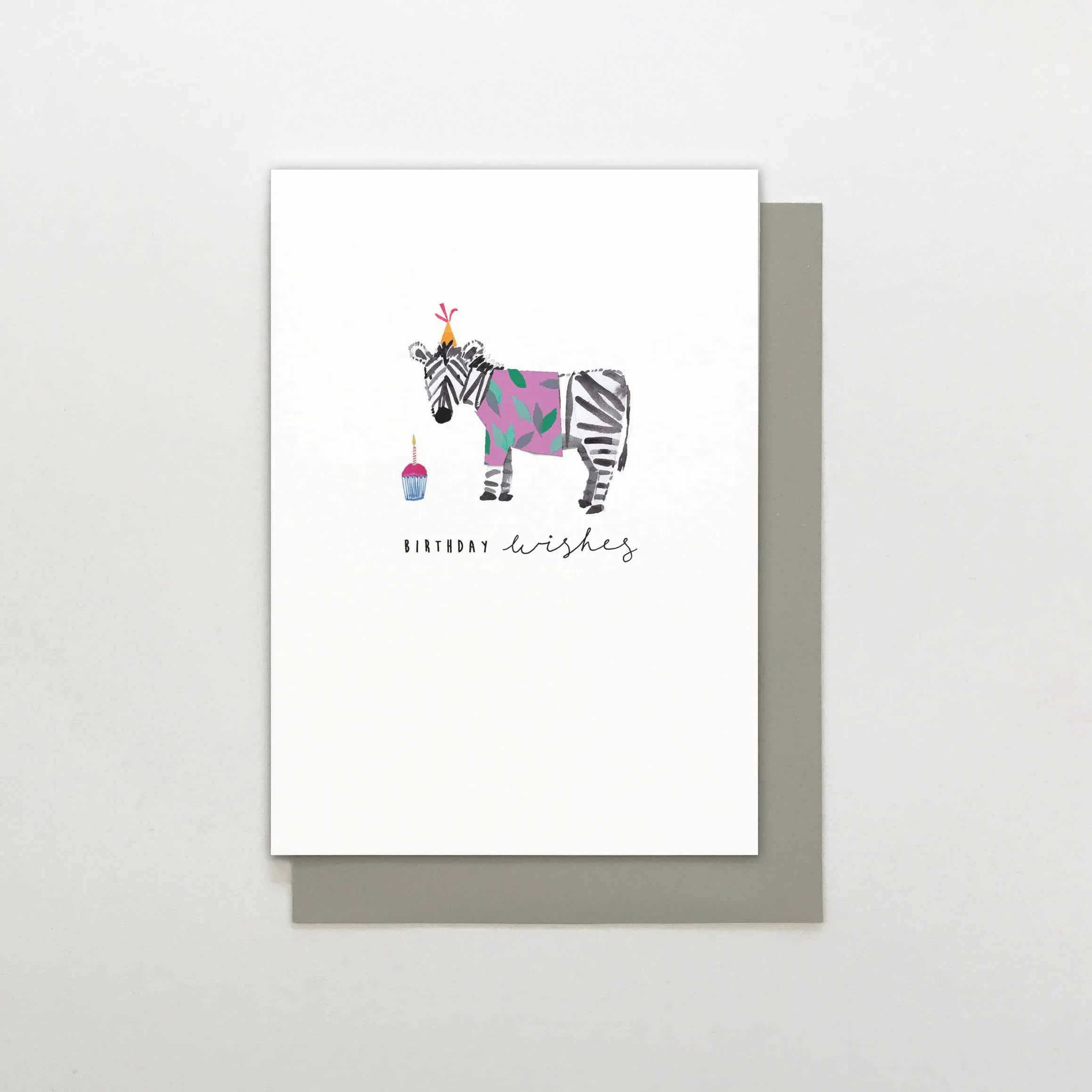 Stop The Clock Design Zebra Birthday Wishes Card