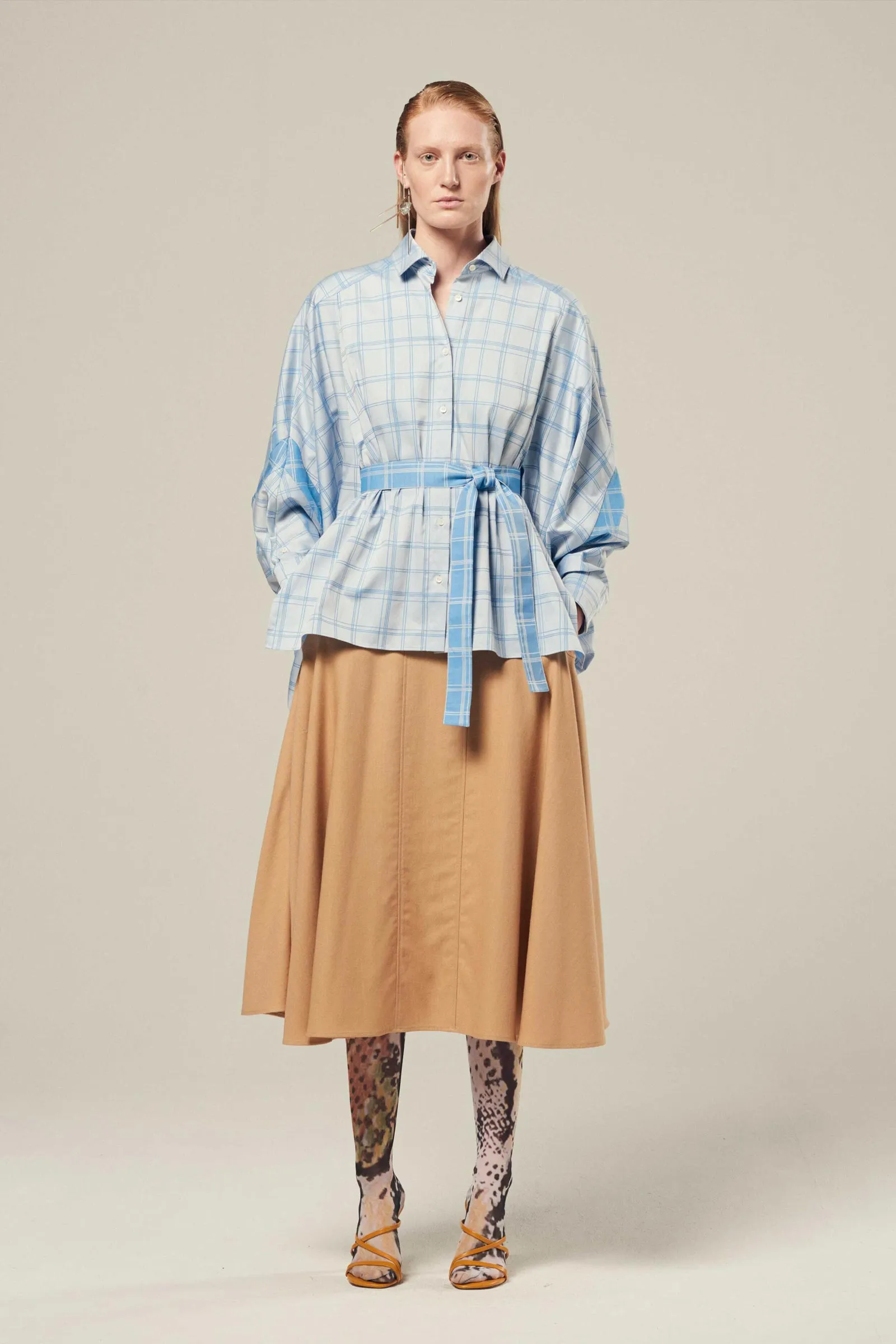 STREEP Check Cotton Poplin Oversized Shirt