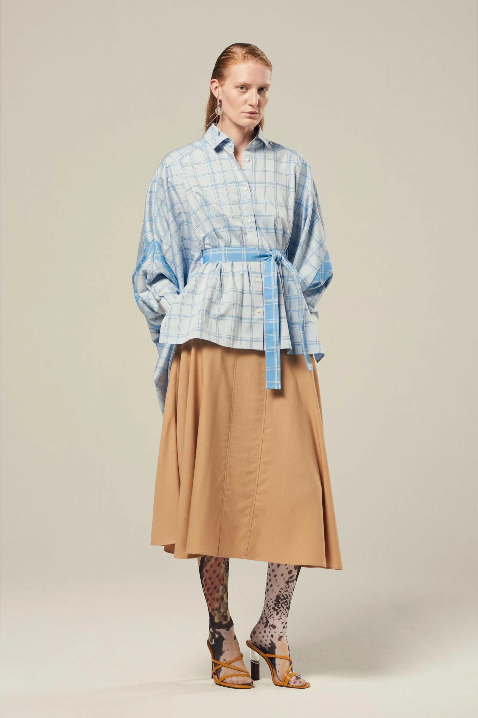 STREEP Check Cotton Poplin Oversized Shirt