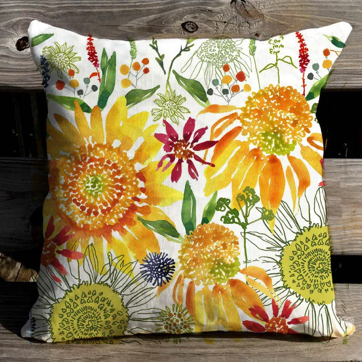 Sunshine Floral Indoor Pillow