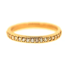 Sweet Reserved Pink Gold Bead Set Diamond Wedding Band