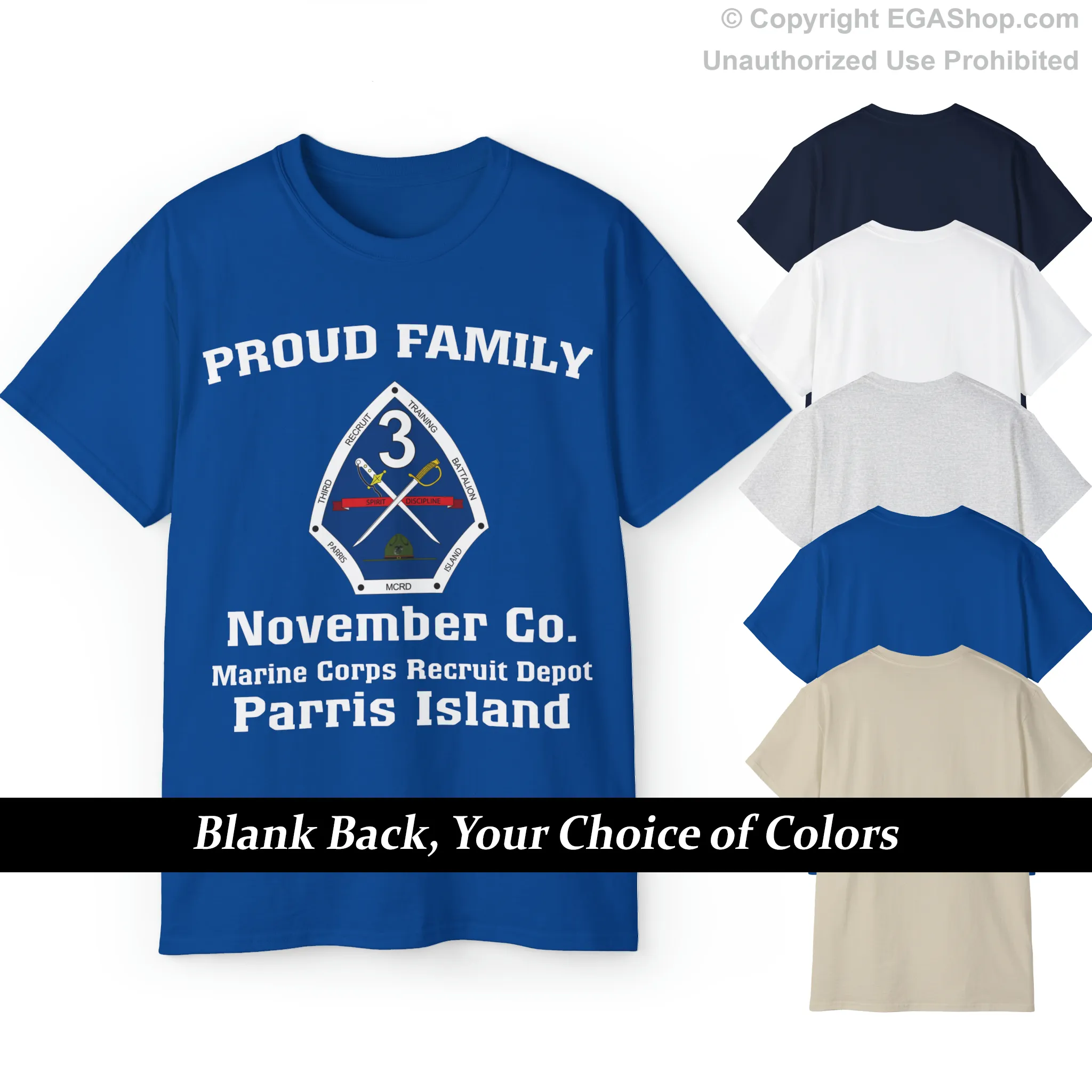 T-Shirt: November Co. MCRD Parris Island (3rd Battalion Crest)