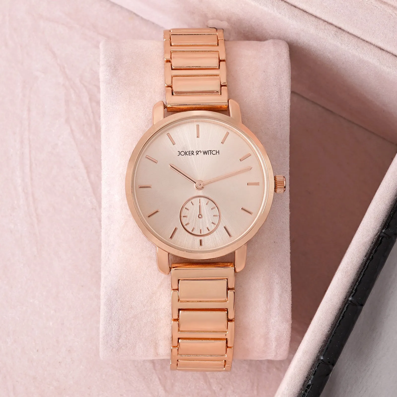 Talia Rosegold Metallic Strap Watch