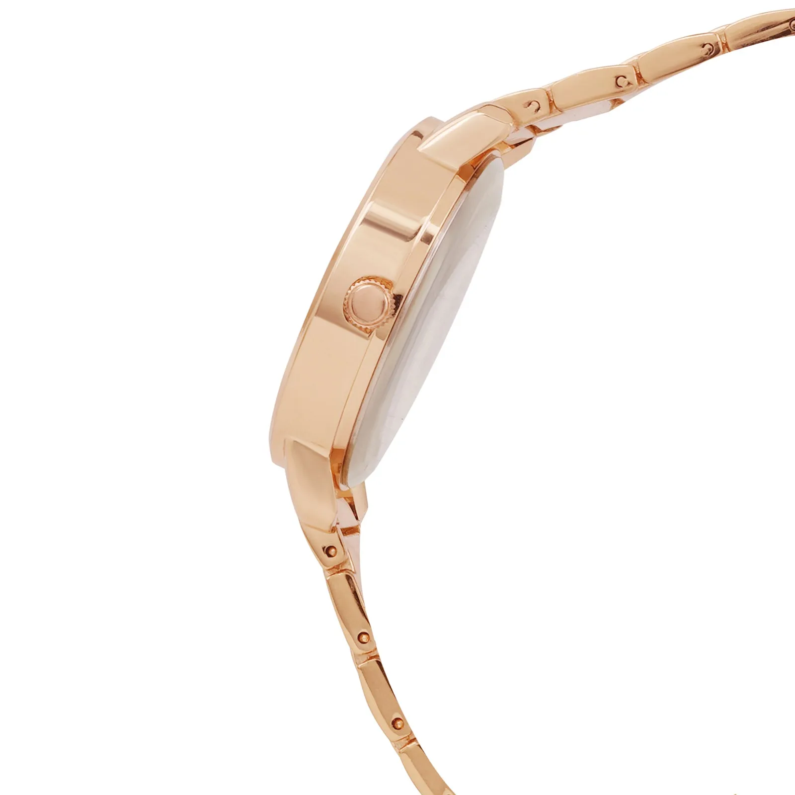 Talia Rosegold Metallic Strap Watch