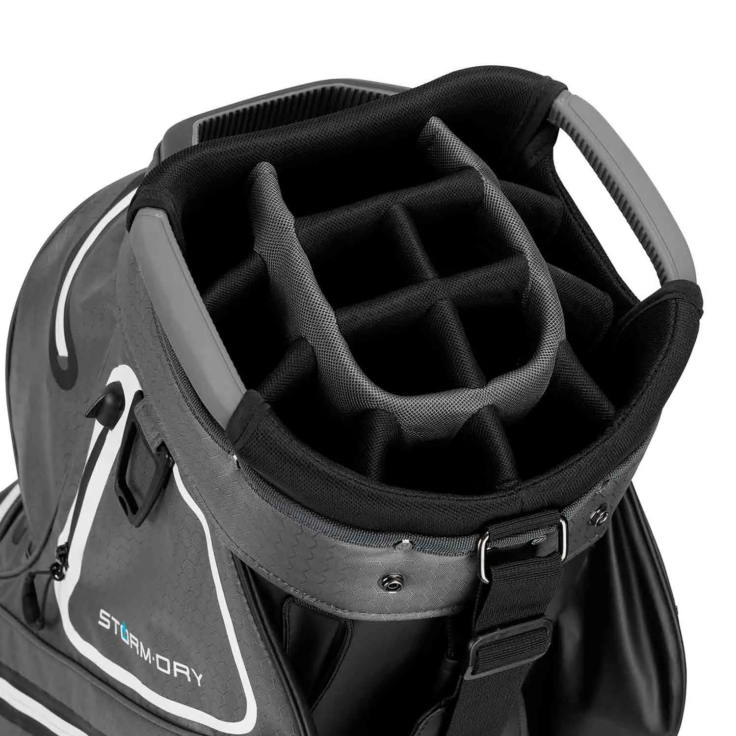 TaylorMade Storm Dry Waterproof Golf Cart Bag - Black/Grey/White