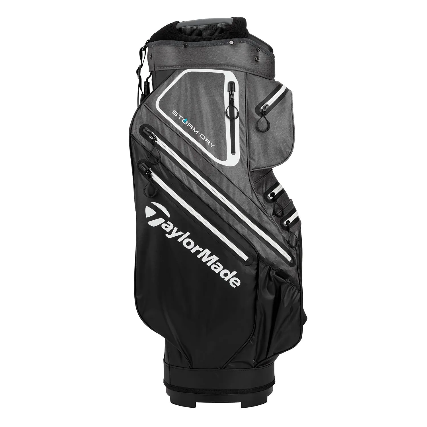 TaylorMade Storm Dry Waterproof Golf Cart Bag - Black/Grey/White