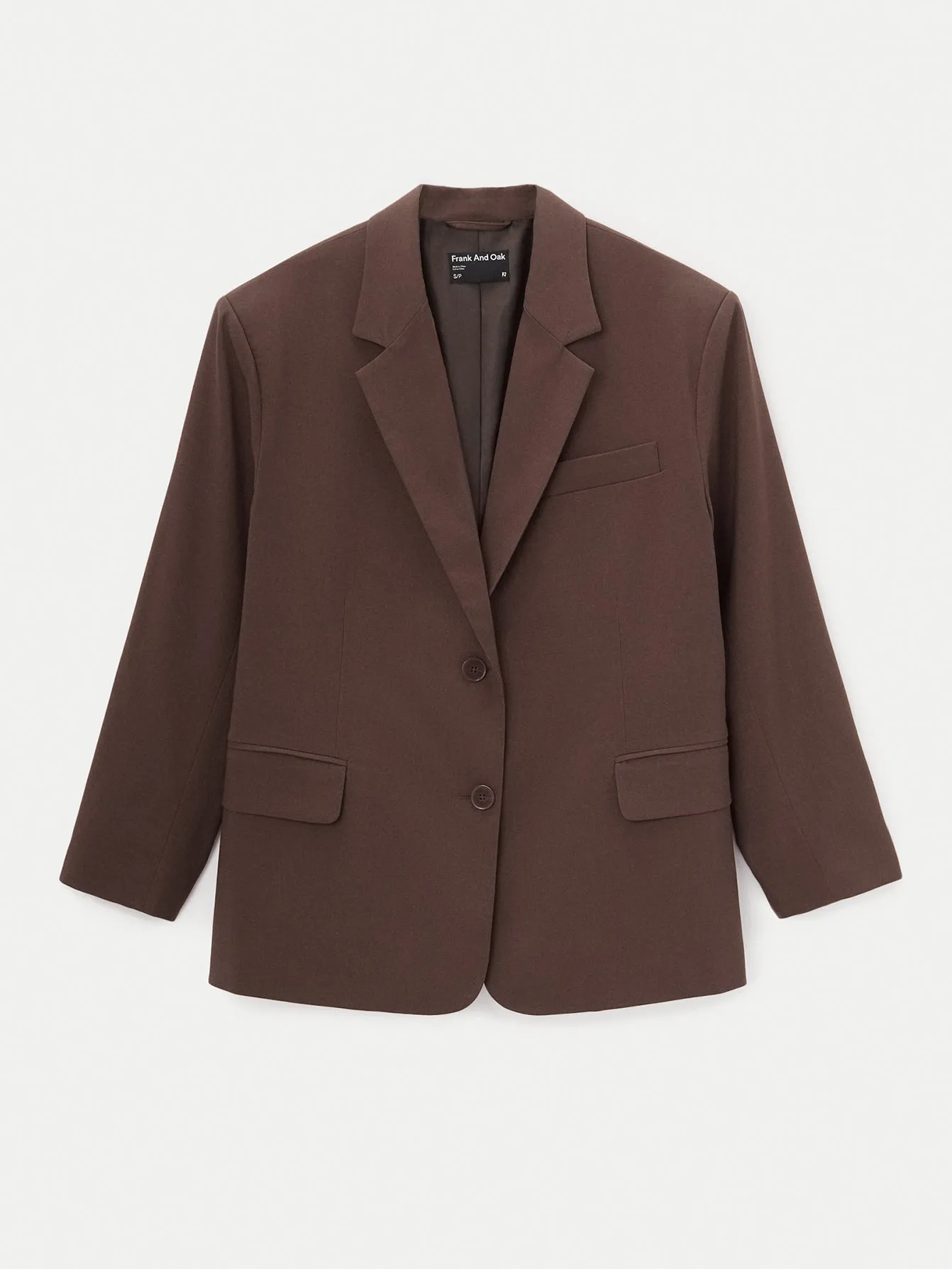 The Boxy Single Breasted Blazer in Dark Roast