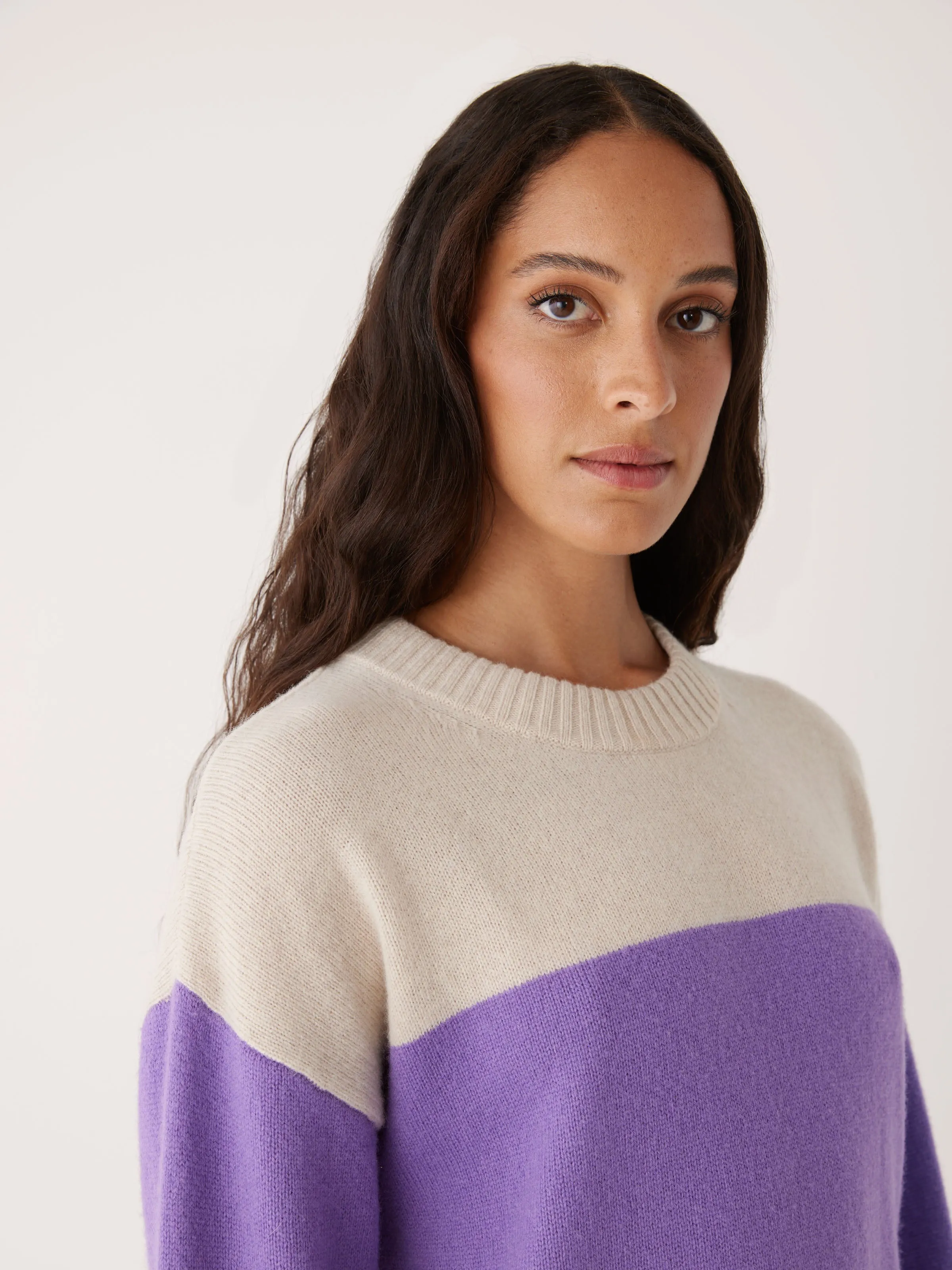 The Comfort Colour Block Sweater in Ultraviolet