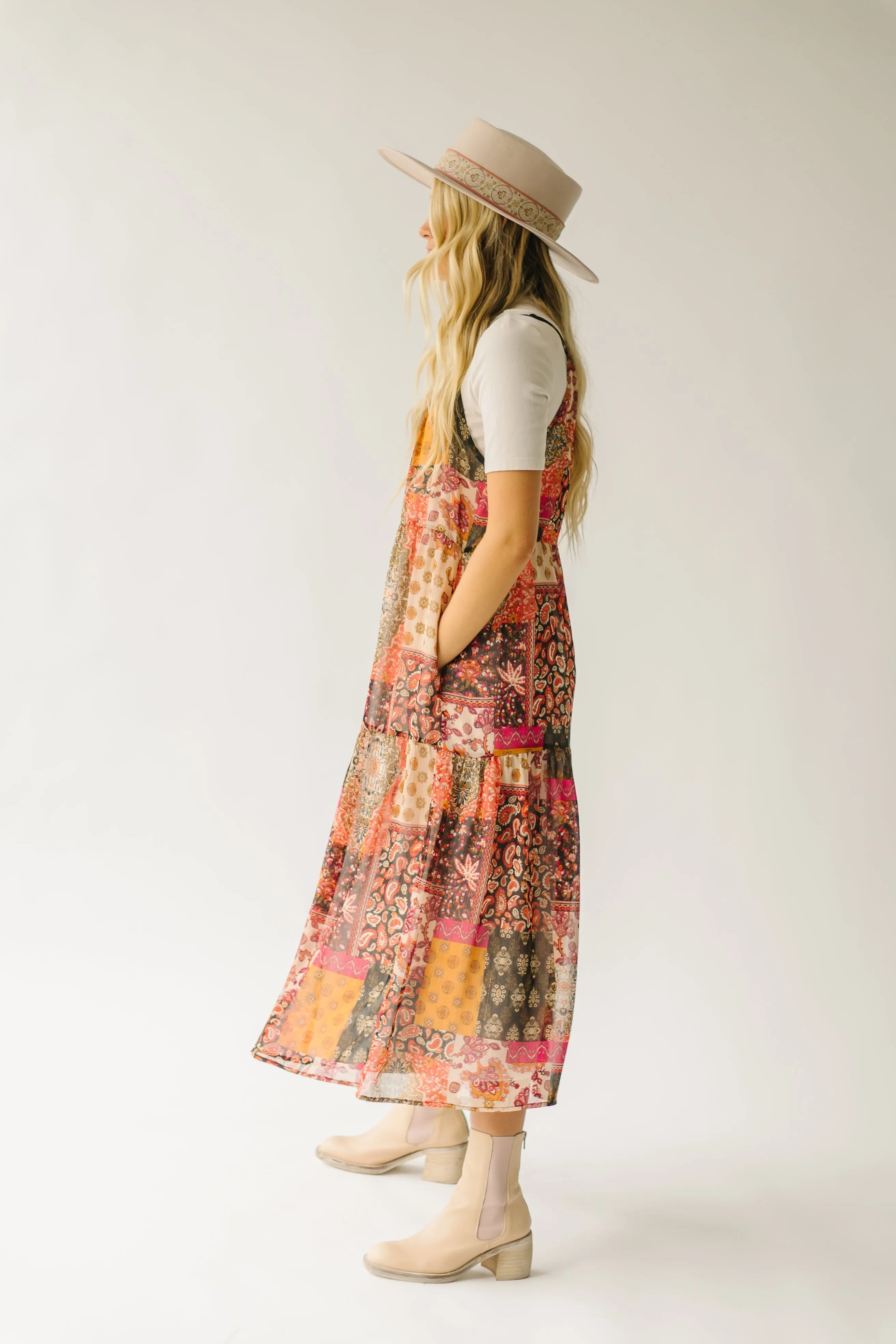 The Danby Patchwork Midi Dress in Multi