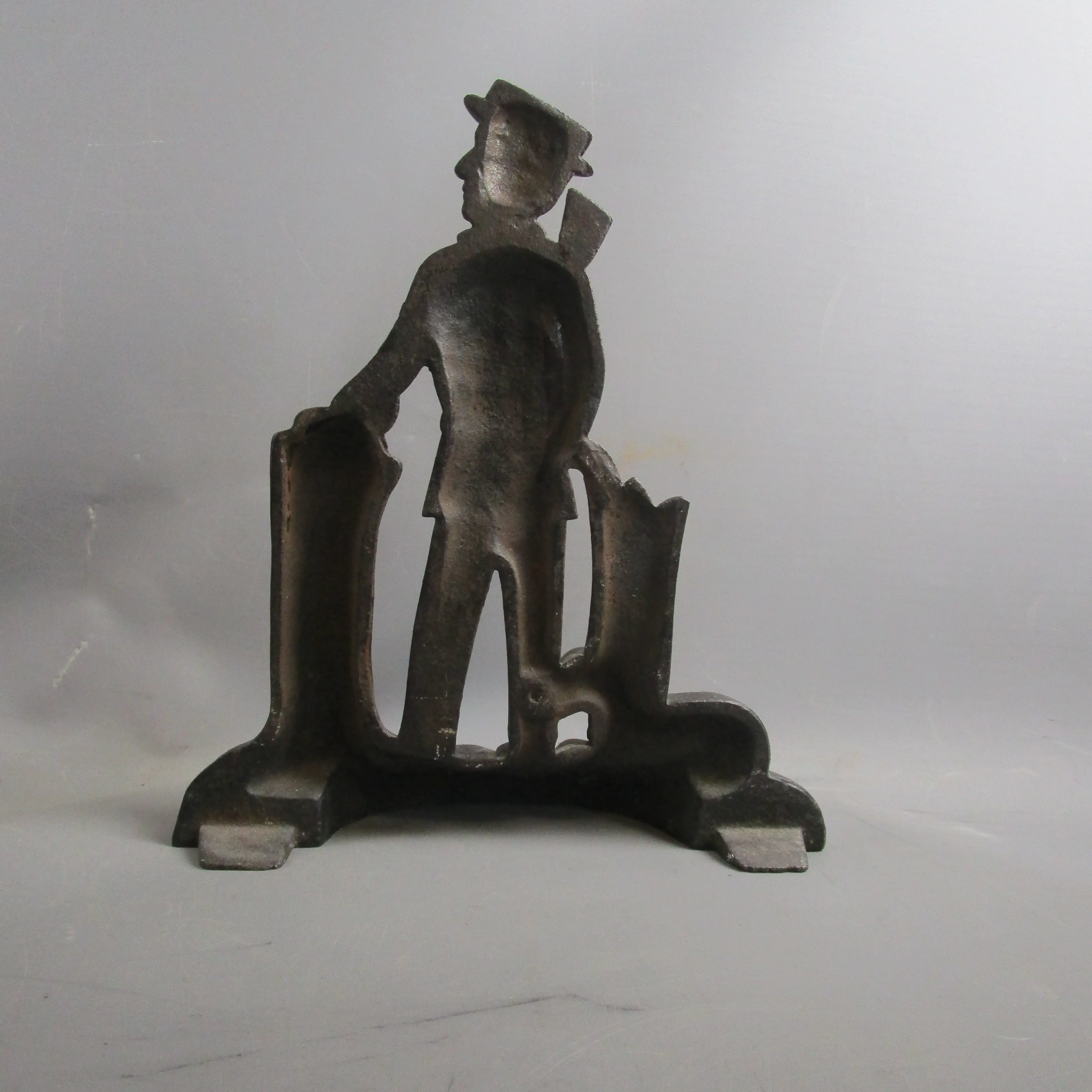 The Huntsman Game Keeper Cast Iron Door Stop Antique Victorian c1870