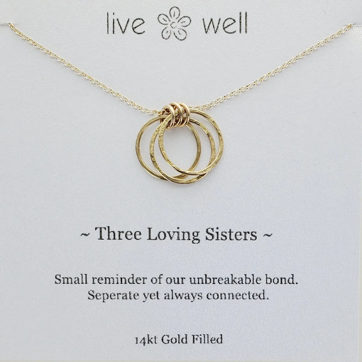 Three Loving Sisters Gold Necklace By Live Well