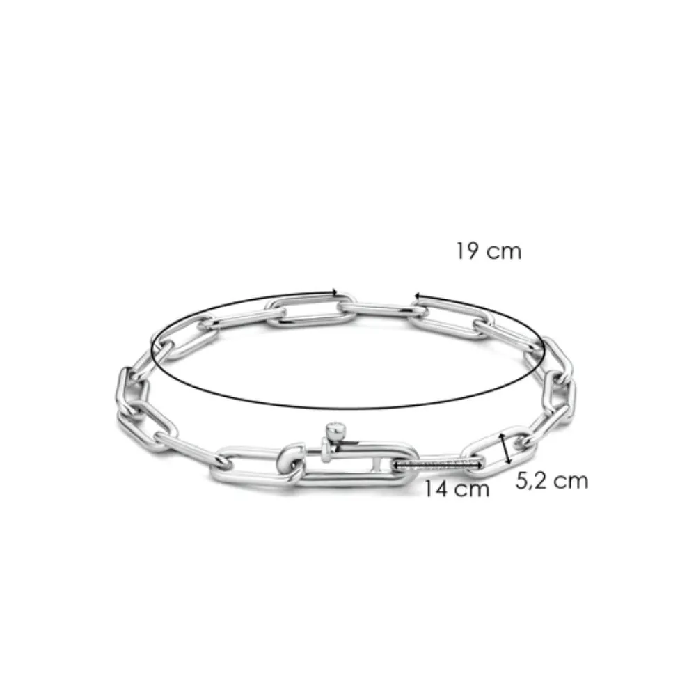 Ti Sento Sterling Silver Closed Forever Link Bracelet